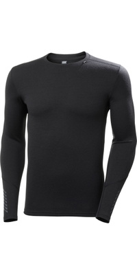 2021 Helly Hansen Herren Helly Hansen Merino Mittelgewicht Crew Top 49364 - Schwarz