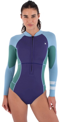 2026 Hurley Frauen Air 2mm Reißverschluss Vorne Frühlingsanzug Neoprenanzug WSS0014202 - Bonnie Blue