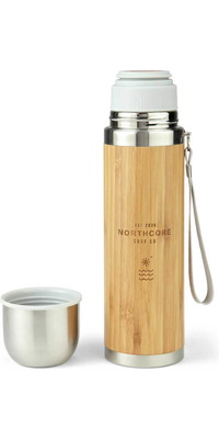 2026 Northcore Bambus & Edelstahl Flachmann Mit Becher 360ml NOCO97B