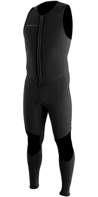 2026 ONeill Reactor II 1.5mm Neoprene Reißverschluss Vorne Long John Neoprenanzug 5047 - Black