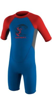 2026 ONeill Toddler Reactor 2mm Back Zip Shorty Wetsuit 4867 - Ocean / Graphite / Red