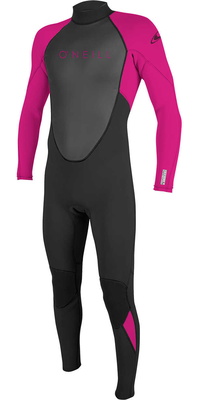 2025 ONeill Youth Reactor II 3/2mm Rückenreißverschluss Neoprenanzug 5044 - Black / Berry