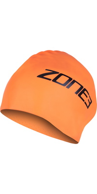 2026 ZONE3 Long Hair Swim Cap SA24LHCAP113 - Hi-Vis Orange