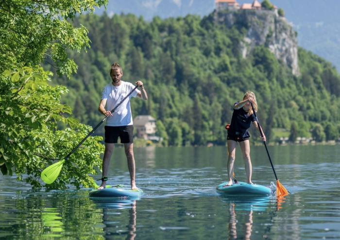 Person paddle boarding