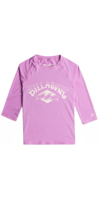 Billabong Girls Surf Dayz UV50 Short Sleeve Rash Vest EBGWR03001 - Bright Orchid