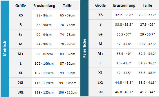 Jobe Neoprene Impact Vest Womens 19 0 Größentabelle