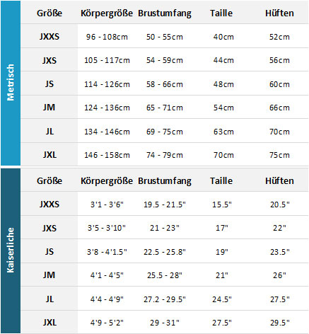 Saltskin Junior Wetsuits 19 0 Größentabelle