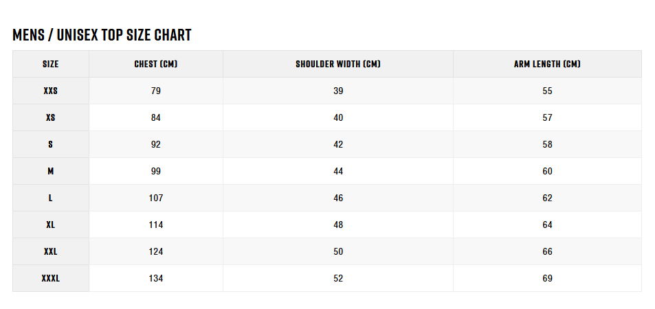 Zhik Mens Top 22 0 Größentabelle